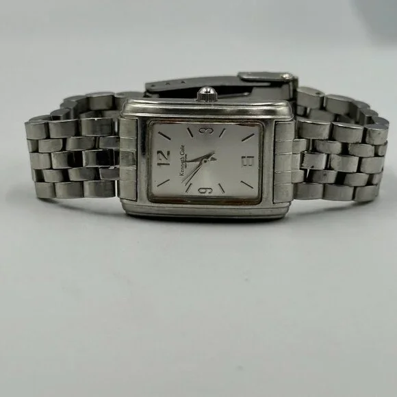 3/$30 Kenneth Cole Watch Women All Stainless Steel 21MM Case New Battery 6.75" - Picture 4 of 12